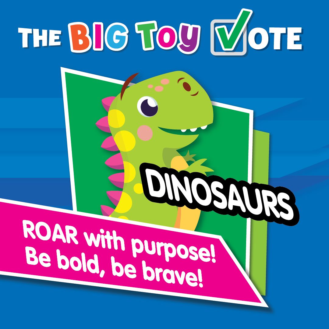 The Entertainer dinosaur toys july 4th big toy vote event.