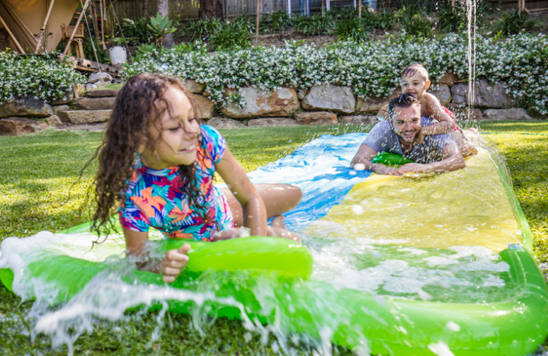 Slip and slide with the family.