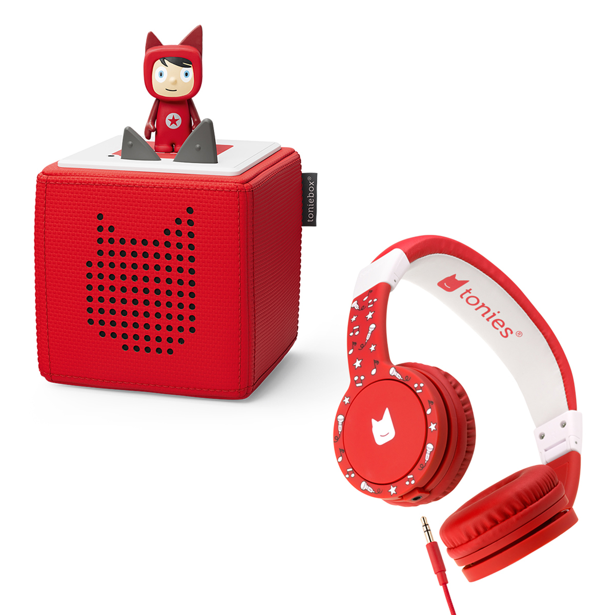 Toniebox and Headphones with Carry Case Bundle Red The Entertainer