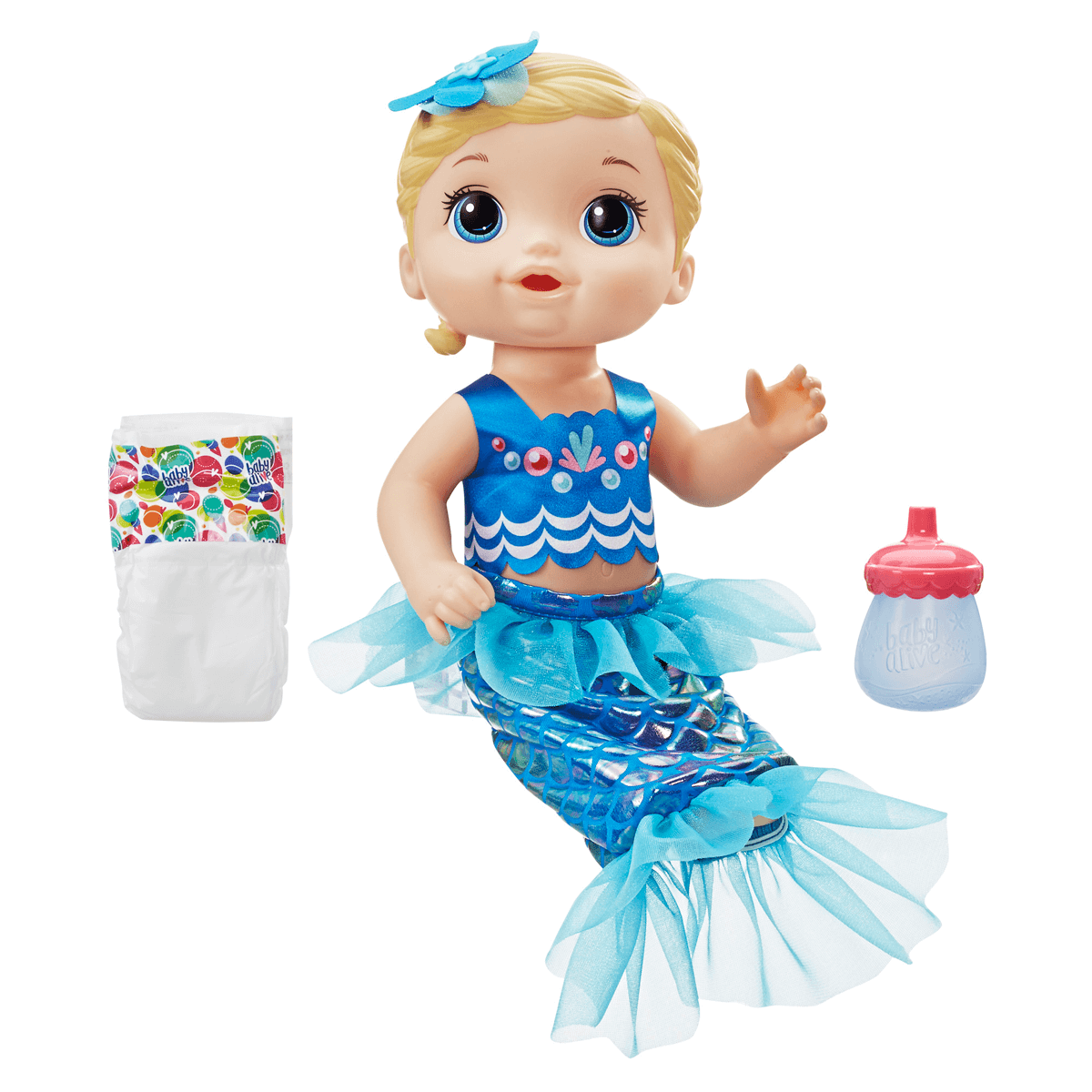 Baby Alive Shimmer N Splash Mermaid Blonde Hair Doll The