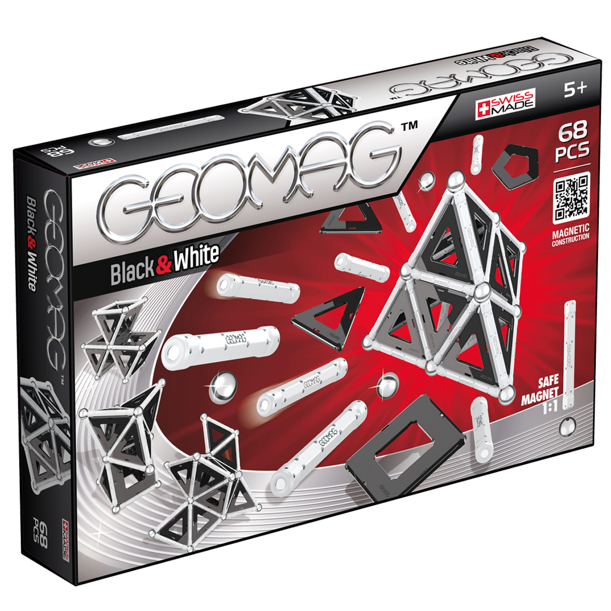  Geomag Classic Black &amp; White Construction Set – 68pc