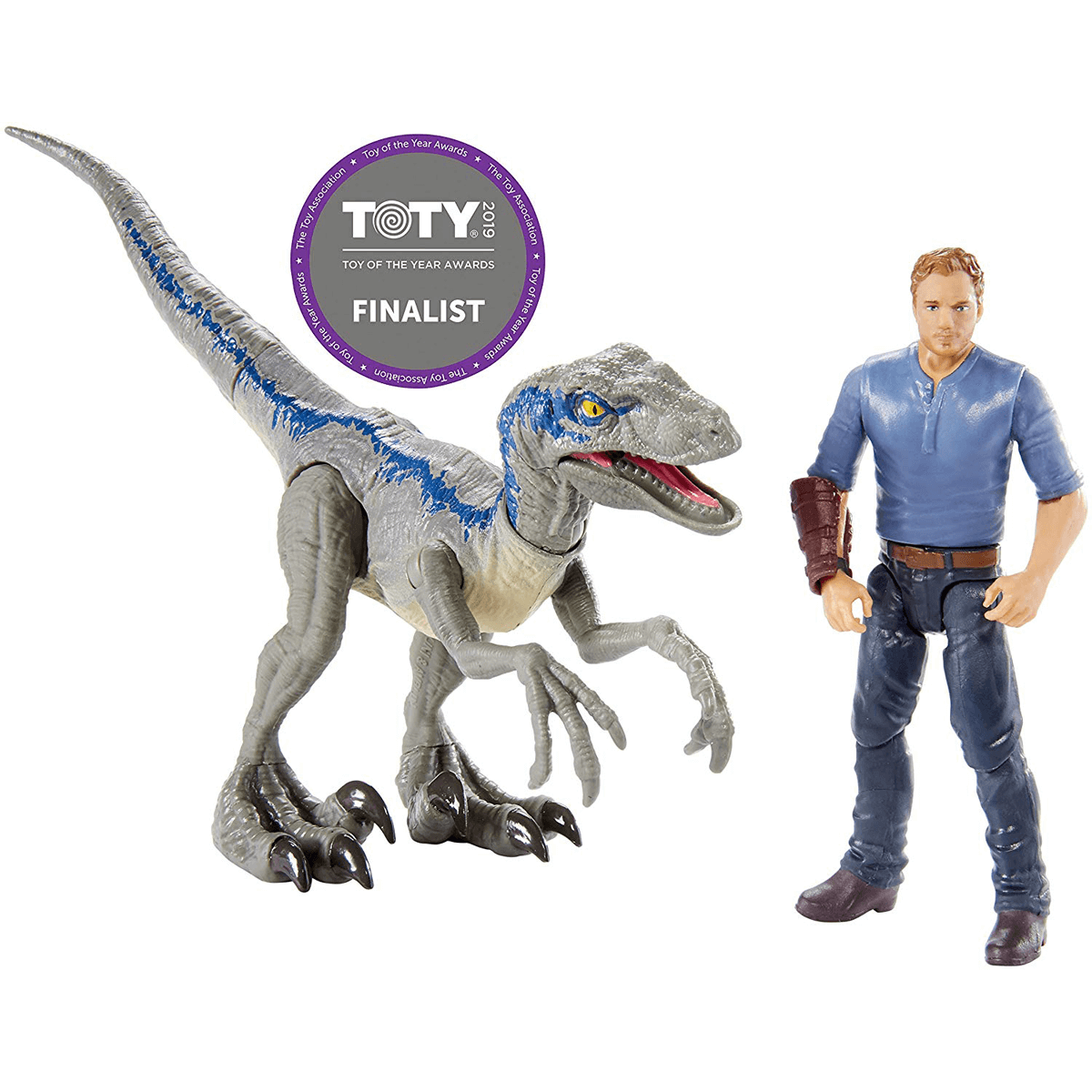 Jurassic World Story Pack Owen And Velociraptor Blue Figure The Entertainer