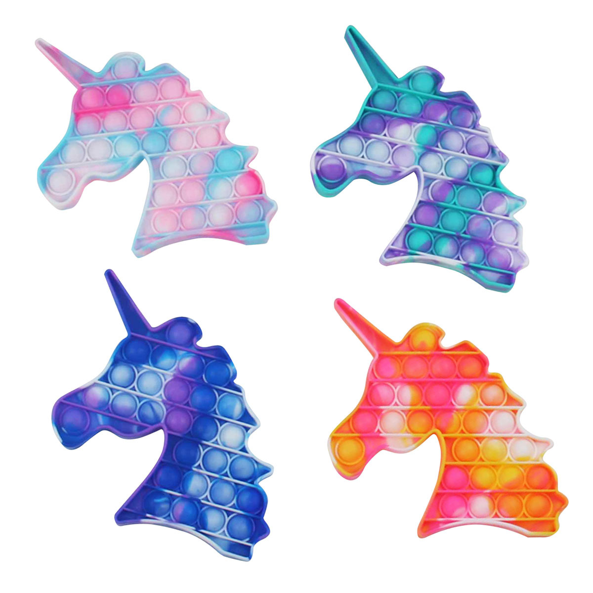  Push Popper Fidget Toy - Unicorn Tie-dye (Styles Vary)