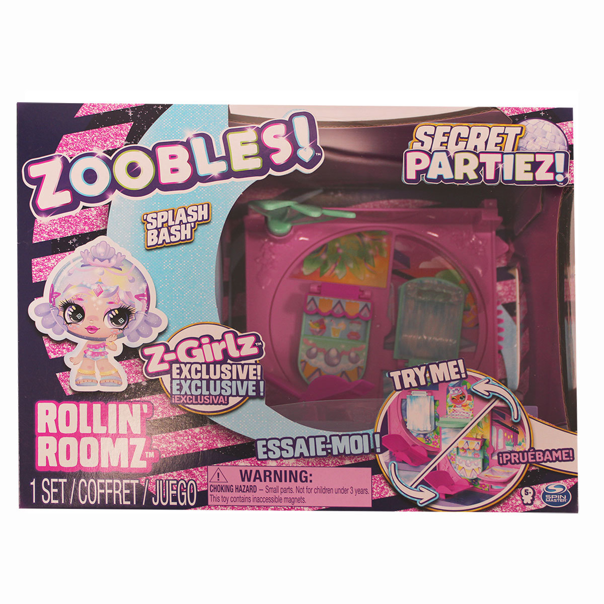 Zoobles Secret Partiez Rollin Roomz Splash Bash Playset The Entertainer