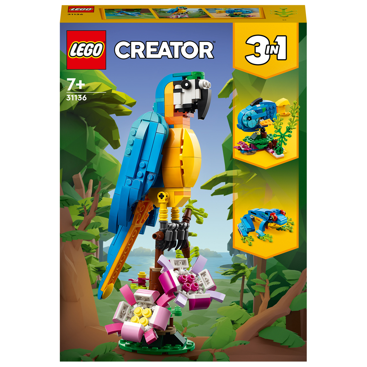 Lego Creator 3 In 1 Exotic Parrot Animals Building Toy 31136 : Target