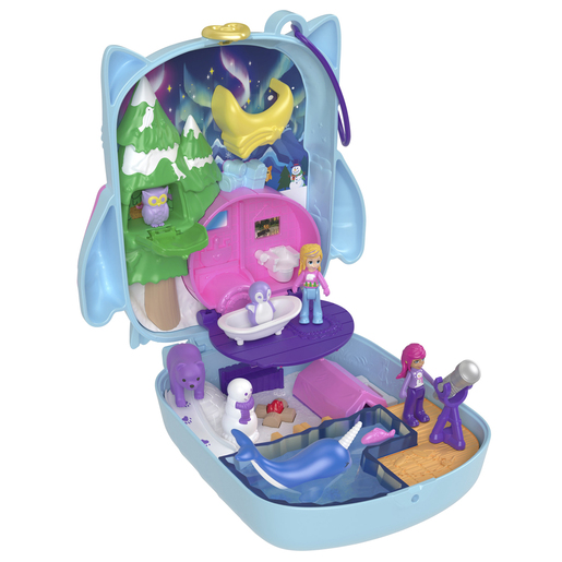 Polly Pocket Pajama Party Snowy Sleepover Owl Compact Playset | The ...