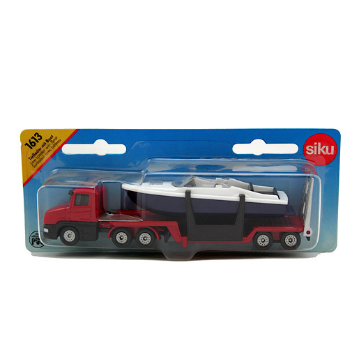 Die-Cast Low Loader Truck With Speed Boat