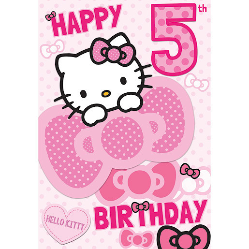Hello Kitty Birthday Card 5 Years