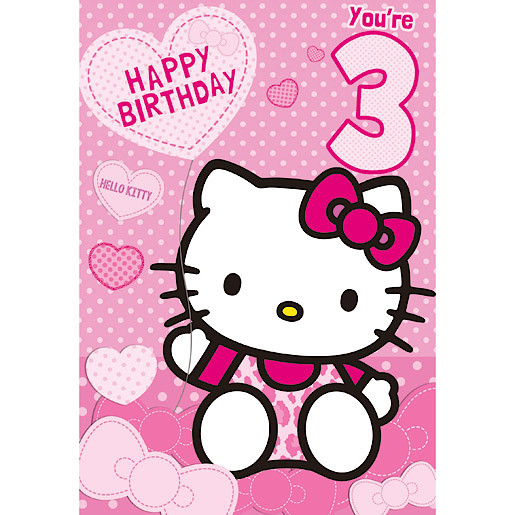 Hello Kitty Birthday Card 3 Years